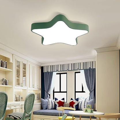 LED Ceiling Light Fixture, 12 Inch Modern Pentagram Recessed Ceiling Lights, Dimmable Light 3000K-6000K,12W Ceiling Lamp Green Close to The Ceiling Lighting Flush Mount for Berroom Living Room