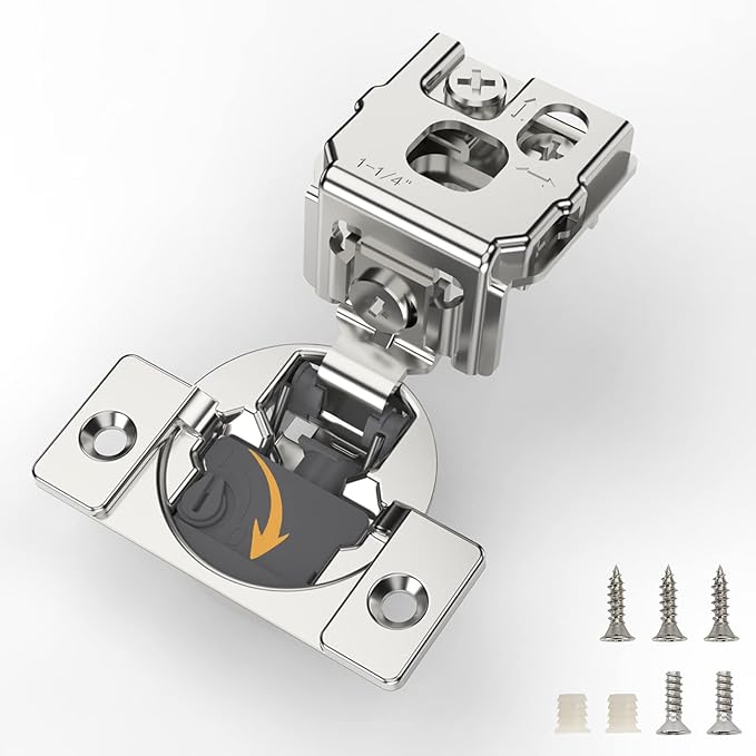 [Closing Speed Control] 30 Pack 1-1/4 Inch Overlay Soft Close Hinges for Face Frame Cabinet, 4D Adjustment, Stainless Steel Kitchen Cabinet Hardware, 105° Open Concealed Self Closing Hinge