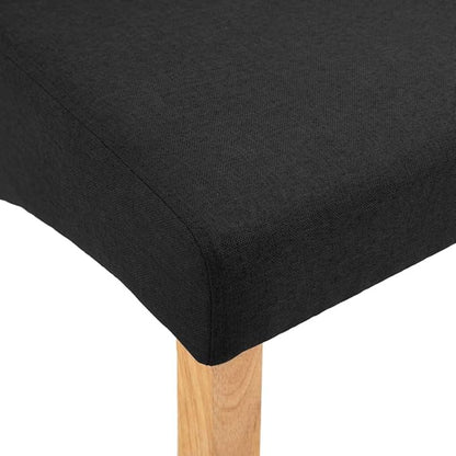 Black Fabric and Wood Ergonomic Dining Chairs Set of 4 Modern Design for Dining Room Kitchen and Living Room Furniture