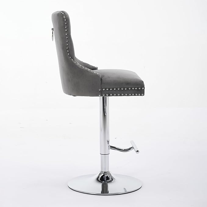 Modern Dining Chair Mid-Century Kitchen Table and Chairs with Sturdy Stable Base, Easy Assembly Luxury Furniture for Dining Room, Home Pub and Kitchen Island,Gray-Foam-2pc