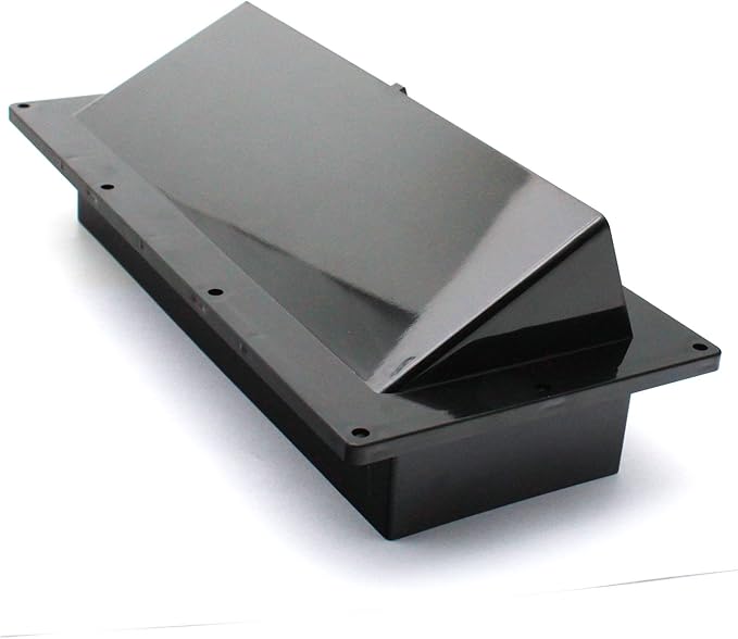 X-Haibei RV Range Hood Exhaust Vent Cover, RV Stove Bathroom Vent Cover Outside Damper for Motorhome Trailer Camper 11.5" with 10pcs Screws (Black)