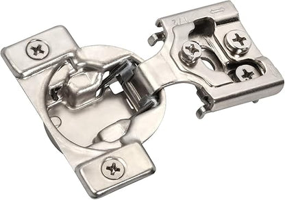 Amerock 2 Pack 1/2 inch Overlay Self-Closing Compact Concealed Hinge for Face Frame Cabinet, 105-degree Opening Angle with 3-Way adjustability