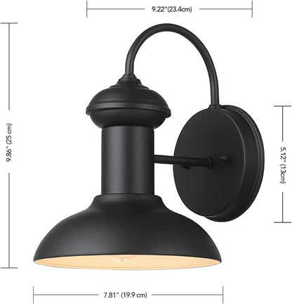 GLOBE Electric 44862 Martes 1-Light Outdoor Indoor Wall Sconce, Matte Black