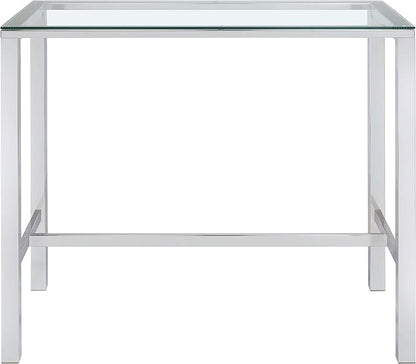 Coaster Home Furnishings - Tolbert - Glass & Metal - 47-Inch Rectangular Bar Table with Tempered Glass Top and Chrome Legs - Dining Room & Home Bar - Chrome - 104873