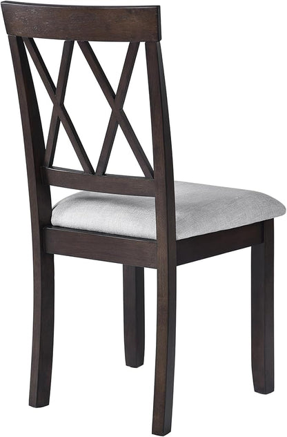 Ball & Cast 5-Piece Farmhouse Drop Leaf Folding Dining Table with Chairs, 29.57"~45.67" Extendable Table w/4pcs Backrest Dining-Chair, Foldable Kitchen Breakfast Set for 4,Space Saving,Espresso