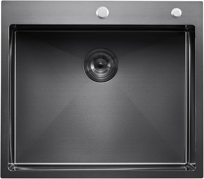 VEVOR 25" Recessed Kitchen Sink 9" Deep Top Mount Single Bowl Kitchen Sink 304 Stainless Steel Sink with Filter Basket Perfect for Home, RV, Laundry Room, Bar