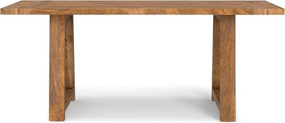 SIMPLIHOME Whitley Dining Table - 72 inch Wide Solid Mango Wood Rectangular Table in Burnt Wax, Modern Farmhouse Style for Dining Room or Kitchen with Extra-Thick Trestle Base, Seats 6