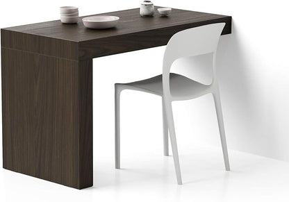 Mobili Fiver, Evolution Dining Table with One Leg 47.2 x 23.6 in, Dark Walnut, Made in Italy