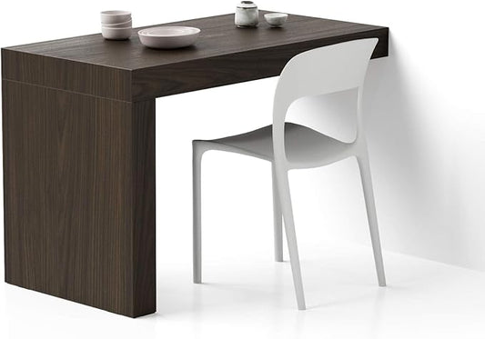 Mobili Fiver, Evolution Dining Table with One Leg 47.2 x 23.6 in, Dark Walnut, Made in Italy