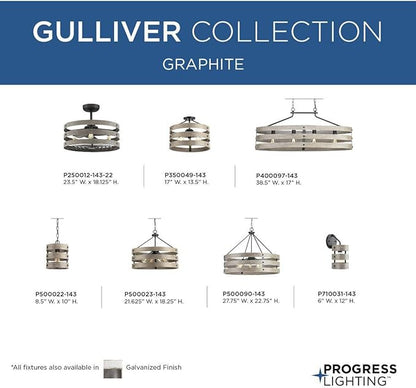 Gulliver Collection 1-Light Coastal Pendant Light Graphite