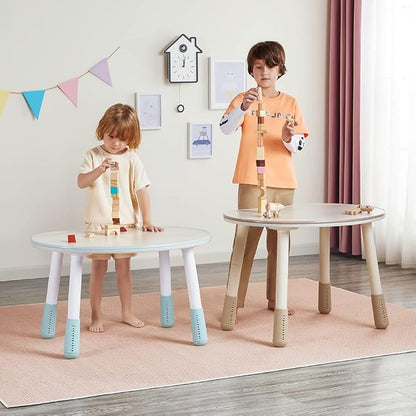 Children's Table, Height Adjustable Kids Play Table, Graffiti-Ready Kids Art Table. Suitable for Home & Kindergarten, Blue