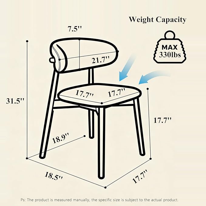 Farmhouse Dining Chairs, French Country Wooden Dinner Chairs with Curved Backrest Oak Frame,Rustic Upholstered Kitchen Chair for Living Room Vanity Lounge,4PCS Ebony/Beige Leather