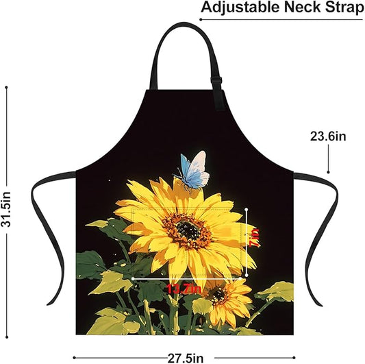 Apron Adjustable Waterproof with Two Deep Pockets Wowen men for Summer BBQ Pool Parties & Resorts