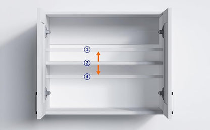 White Laundry Room Cabinets and Storage with 2 Doors and Utility Adjustable Shelf，Gabinetes Para Cocina Cupboard Kitchen Organizers and Storage Pantry Wall Mounted 12.4"D x 23.6"W x 19.7"H