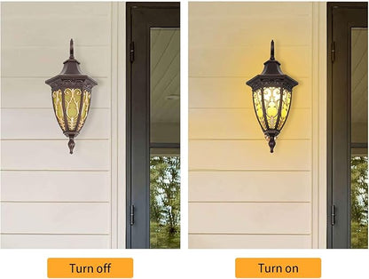 Outdoor Wall Light Fixtures, IP55 Waterproof Outside Wall Lantern Retro Exterior Wall Sconces Vintage Wall-Mounted Lights for Garage House Porch Doorway, E26 w/o Bulb