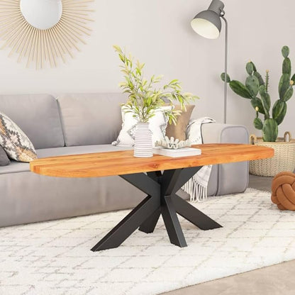Solid Acacia Wood Table Top 39.4x15.7 Inch Oval Replacement Tabletop for Dining Desk DIY Projects Durable Unfinished Wood Brown