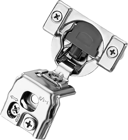 Ravinte 60 Pack 30 Pairs 1-1/2 inch Overlay Soft Close Hinges for Kitchen Cabinet Hinges Satin Nickel Hidden Hinges Stainless Steel Concealed Hinge self Closing
