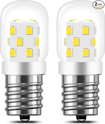 AMI PARTS E17 LED Light Bulb 3W 380LM 5000K Daylight White 8206232A Microwave Bulbs Under Hood Refrigerators Oven 2 Packs-Non-dimmable