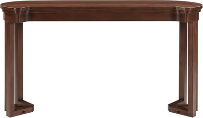 Bar Table and Chairs Set of 4 with 3 PU Upholstered Bar Stools, Breakfast Bar Table, Solid Wood Bar Height Dining Table Set, for Kitchen, Living Room, Party Room, Small Space (Cherry)