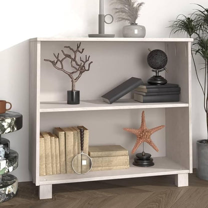 HAMAR White Solid Pine Sideboard 33.5"x13.8"x31.5" Buffet Cabinet with 2 Shelves, Modern Farmhouse Pantry Storage for Kitchen, Dining Room, Entryway