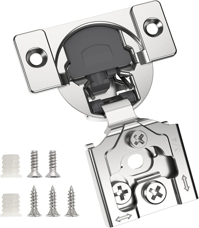 Chibery 20 Pack 3/4" Overlay 3D Soft Close Concealed Hinge for Face Frame Door, Smooth Slow Self Closing Hinges, Satin Nickel, Hidden 105° Open Angle Stainless Steel Hinge for Kitchen Cabinet Door