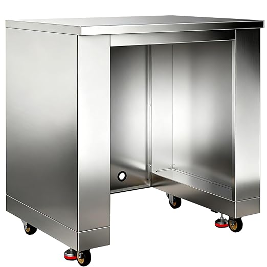 BODEGA Stainless Steel Commercial Kitchen Sinks Cabinet and Outdoor Kitchen Cabinet for Refrigerator Combo, 30 Inch Propane Gas Grill With Rotisserie Chicken Fork Kit & Spice-Rack,For Home,kitchen,RV.