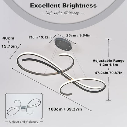 Modern Led Pendant Light,Dimmable Led Pendant Lights Kitchen Island Lighting Color Temperature 3000K-4000K-5000K Creative Design Kitchen Light Fixture Adjustable Hanging Lamps
