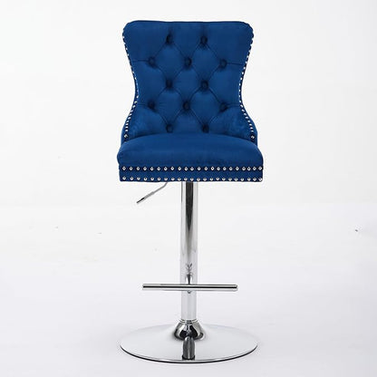 Modern Dining Chair Mid-Century Kitchen Table and Chairs with Sturdy Stable Base, Easy Assembly Luxury Furniture for Dining Room, Home Pub and Kitchen Island,Blue-Foam-setof2