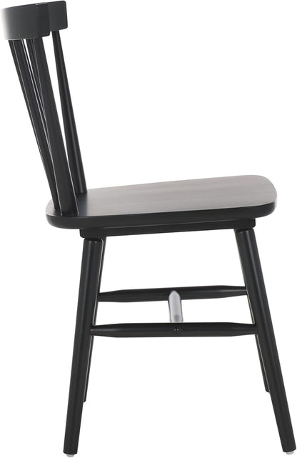 SAFAVIEH Home Collection – Winona Set of 2 Matte Black Windsor Farmhouse Dining Chairs, Spindle Back Wood Chairs, Classic Casual Seating (DCH8500J-SET2)