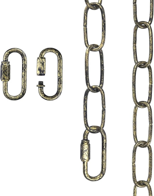 garini 6 Feet Aged Bronze Light Fixture Chain, Adjustable Metal Pendant Chandelier Chain Extension with Detachable Link, Maximum Load is 66 Pounds