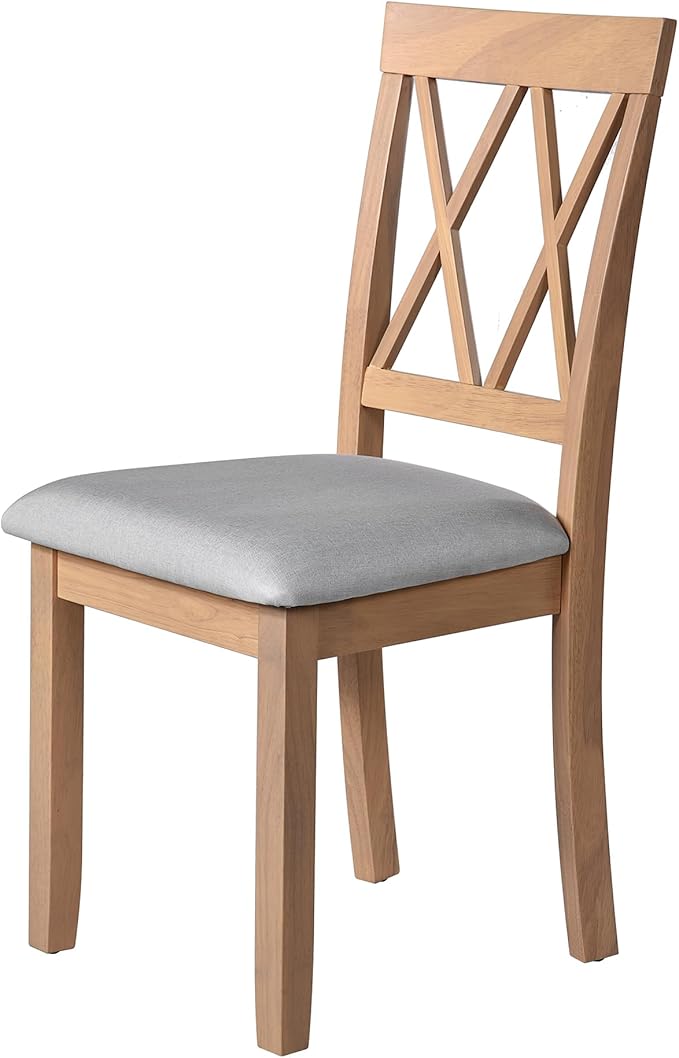 Ball & Cast 5-Piece Farmhouse Drop Leaf Folding Dining Table with Chairs, 29.57"~45.67" Extendable Table w/4pcs Backrest Dining-Chair, Foldable Kitchen Breakfast Set for 4,Space Saving,Natural