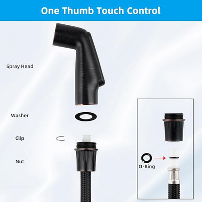 Hygie Rinse Kitchen Sink Side Sprayer Head Replacement Universal Sink Sprayer Attachment Compatible with Delta, Moen, Kohler OEM Brand, Kitchen Sink Faucet Spray Head, Oil Rubbed Bronze
