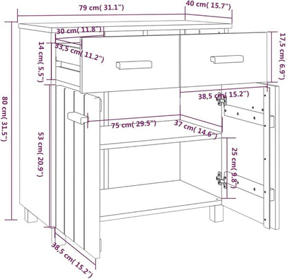 White Sideboard Buffet Cabinet 31.1 x 15.7 x 31.5 in Solid Pine Wood Matte Modern Storage Credenza with Drawers for Living Room Dining Kitchen
