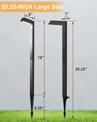 Low Voltage Pathway Lights, 4.5W LED Landscape Lighting, 4000K, 9-15V AC/DC, IP65 Waterproof, Aluminum, Black, 2 Pack