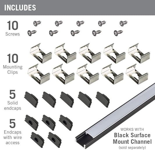 Armacost Lighting Surface Mount LED Tape Light Accessory Pack - Black 960005
