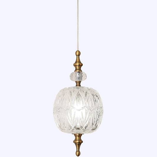 Antique Delicate Decorative Pattern Glass Ceiling Pendant Lighting Adjustable Mini Pendant Light for Kitchen Island Dining Room Bedroom with Original Design