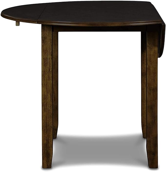 New Classic Furniture Gia 3-Piece Drop Leaf Dining Table Set with 2 Chairs, 42-Inch, Brown