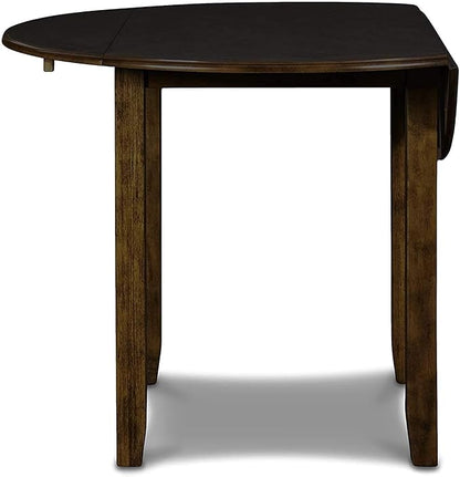 New Classic Furniture Gia 3-Piece Drop Leaf Dining Table Set with 2 Chairs, 42-Inch, Brown