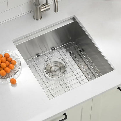 17 inch Undermount Stainless Steel Bar Sink, Swift Horse 17"x19"x9” 16Gauge Stainless Steel Undermount Workstation Kitchen Bar Sinks