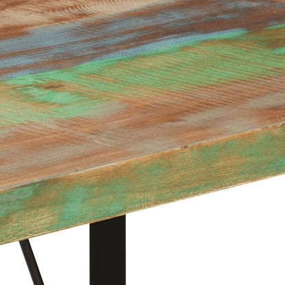 Multicolor Finish Bar Table Solid Reclaimed Wood and Iron Frame Medium Size for Dining Room Kitchen Lounge Industrial Style Furniture