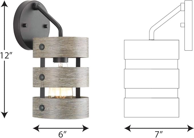 Progress Lighting P710031-143 Gulliver Sconce, Graphite, 12.00x6.00x6.00