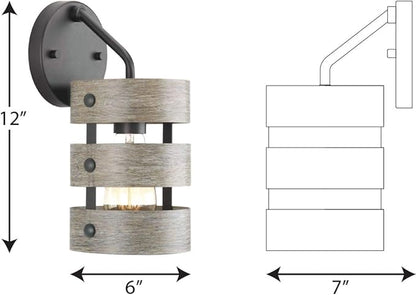 Progress Lighting P710031-143 Gulliver Sconce, Graphite, 12.00x6.00x6.00