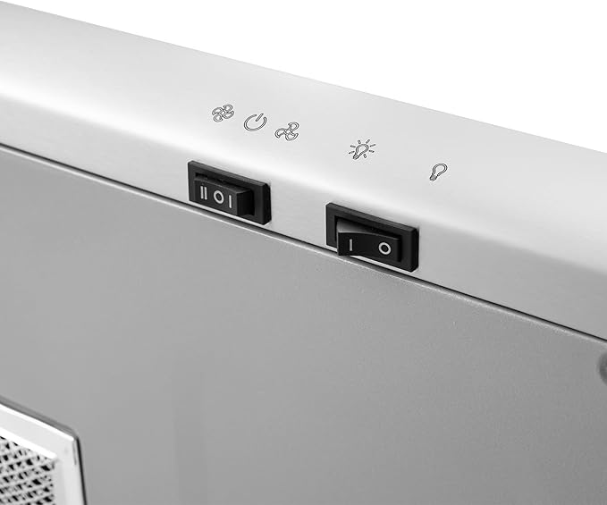 RCA R-RHUCC30SSS 30 in. Century Collection Ductless Under Cabinet Range Hood, Reusable Filter, Rocker Switch, Light, Stainless Steel