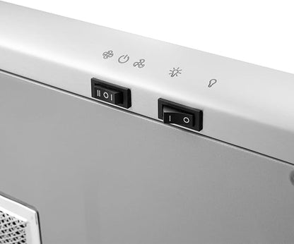 RCA R-RHUCC30SSS 30 in. Century Collection Ductless Under Cabinet Range Hood, Reusable Filter, Rocker Switch, Light, Stainless Steel