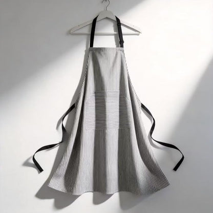 Kitchen Apron with 3 Pocket, Adjustable Server Apron, Waitress Apron with Pockets Stripes