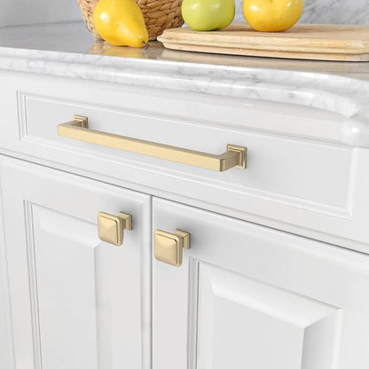 Amerdeco 10 Pack Brushed Gold Cabinet Pulls 10 Inch Hole Centers Kitchen Cabinet Handles Cabinet Hardware Kitchen Handles for Cabinets Cupboard Handles Drawer Pulls ZH0019…