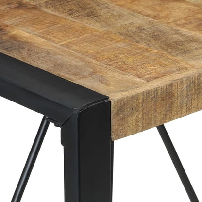 Solid Mango Wood Square Dining Table Brown 31.5x31.5 Inch Compact Kitchen Table for Small Spaces Seats 4 People Rustic Design Indoor Use