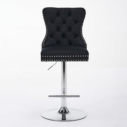 Modern Dining Chair Mid-Century Kitchen Table and Chairs with Sturdy Stable Base, Easy Assembly Luxury Furniture for Dining Room, Home Pub and Kitchen Island,Black-Foam-2PC-2
