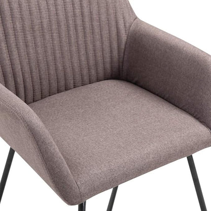 Modern Taupe Fabric Dining Chairs Set of 2 with Steel Legs, Comfortable Accent Chairs for Kitchen Dining Room Living Room Furniture, Soft Seating with Ergonomic Design