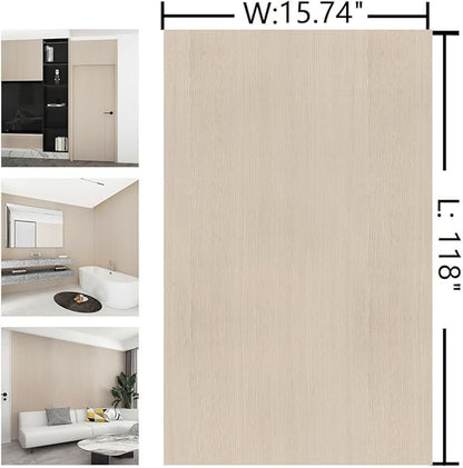 Boobest Cream Wood Grain Contact Paper Peel and Stick Wood Wallpaper Waterproof Removable Natural Wood Contact Paper for Countertops Cabinets Desk Table Door Dresser Vinyl Furniture Warp 15.74"x118"